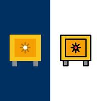 Locker Lock Global Logistic  Icons Flat and Line Filled Icon Set Vector Blue Background