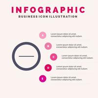 Interface Minus User Solid Icon Infographics 5 Steps Presentation Background vector