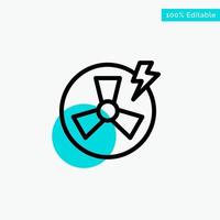 Fan Power Energy Factory turquoise highlight circle point Vector icon