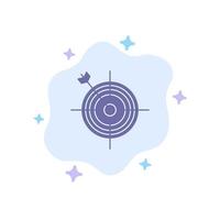 Focus Board Dart Arrow Target Blue Icon on Abstract Cloud Background vector