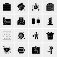 16 iconos universales de negocios vector ilustración de icono creativo para usar en proyectos relacionados con la web y dispositivos móviles