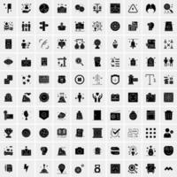 Set of 100 Universal Solid Icons vector