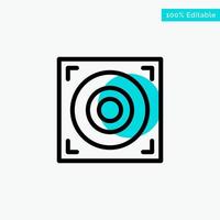 Web Design Speaker turquoise highlight circle point Vector icon