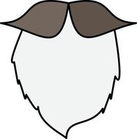 bigote hipster movember beared hombres vector de icono de color plano