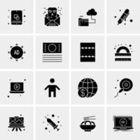 16 iconos universales de negocios vector ilustración de icono creativo para usar en proyectos relacionados con la web y dispositivos móviles