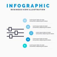 Design Edit Tool Line icon with 5 steps presentation infographics Background vector