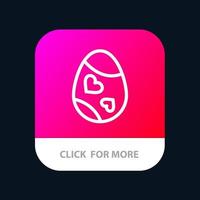 Bird Decoration Easter Egg Heart Mobile App Button Android and IOS Line Version vector