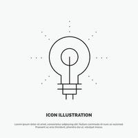 Bulb Glow Idea Insight Inspiriting Line Icon Vector