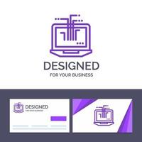 Creative Business Card and Logo template Computer Network Laptop Hardware Vector Illustration