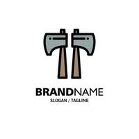 Ax Canada Wood Saw Business Logo Template Flat Color vector