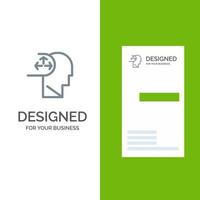 Autism Disorder Man Human Grey Logo Design and Business Card Template vector