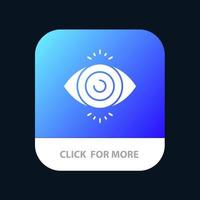 prueba de ojos botón de aplicación móvil de ciencia de búsqueda versión de glifo de android e ios vector