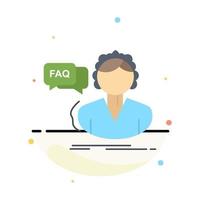 faq asistencia llamada consulta ayuda color plano icono vector