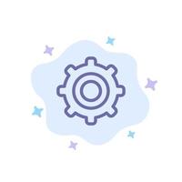 Gear Setting Cogs Blue Icon on Abstract Cloud Background vector