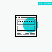 Website Browser Business Corporate Page Web Webpage turquoise highlight circle point Vector icon