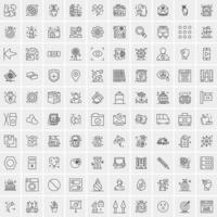 Set of 100 Creative Business Line Icons vector