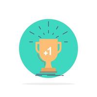 award trophy win prize first Flat Color Icon Vector