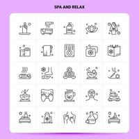 OutLine 25 Spa And Relax Icon set Vector Line Style Design Black Icons Set Linear pictogram pack Web and Mobile Business ideas design Vector Illustration