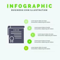 Certificate Achievement Degrees Award Infographics Presentation Template 5 Steps Presentation vector