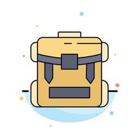 bag camping zipper hiking luggage Flat Color Icon Vector