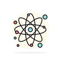 Atom Particle Molecule Physics Abstract Circle Background Flat color Icon vector