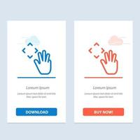 Hand Hand Cursor Up Croup  Blue and Red Download and Buy Now web Widget Card Template vector