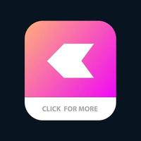 Arrow Pointer Left Mobile App Button Android and IOS Glyph Version vector