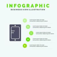 Mobile Online Study School Solid Icon Infographics 5 Steps Presentation Background vector