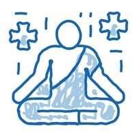 Yoga Men for Healing doodle icon hand drawn illustration vector