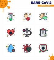 conjunto de iconos de prevención de coronavirus 2019ncov covid19 manos médicas de coronavirus amor lavado elementos de diseño de vector de enfermedad de coronavirus viral 2019nov