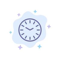 Time Clock Cleaning Blue Icon on Abstract Cloud Background vector