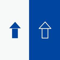 Arrow Up Upload Line and Glyph Solid icon Blue banner Line and Glyph Solid icon Blue banner vector