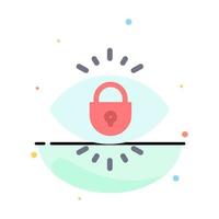 Eye Internet Security Lock Abstract Flat Color Icon Template vector