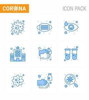 Corona virus disease 9 Blue icon pack suck as healthcare hospital crying clinic health care viral coronavirus 2019nov disease Vector Design Elements