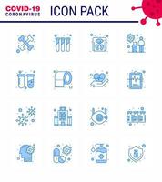 Simple Set of Covid19 Protection Blue 25 icon pack icon included test virus scale travel tourist viral coronavirus 2019nov disease Vector Design Elements