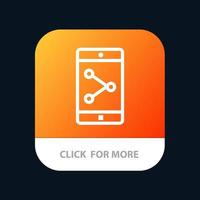 aplicación compartir móvil aplicación móvil botón de aplicación móvil versión de línea android e ios vector