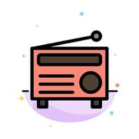 Radio FM Audio Media Abstract Flat Color Icon Template vector