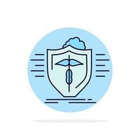 insurance health medical protection safe Flat Color Icon Vector