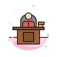 Desk Business Computer Laptop Person Personal User Abstract Flat Color Icon Template vector