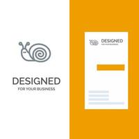 Bug Easter Snail Spring Grey Logo Design and Business Card Template vector