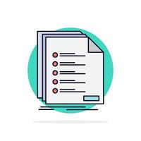 Check filing list listing registration Flat Color Icon Vector