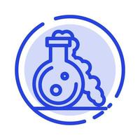 Flask Lab Test Medical Blue Dotted Line Line Icon vector