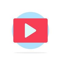 YouTube Paly Video Player Abstract Circle Background Flat color Icon vector