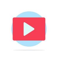 YouTube Paly Video Player Abstract Circle Background Flat color Icon vector