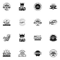 Happy fathers day 16 Black vintage retro type font Illustrator eps10 Editable Vector Design Elements