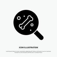 Search Bone Science solid Glyph Icon vector