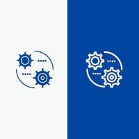 Control Setting Gear Setting Line and Glyph Solid icon Blue banner Line and Glyph Solid icon Blue banner vector