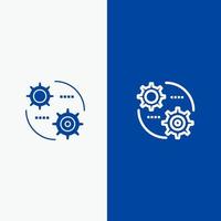 Control Setting Gear Setting Line and Glyph Solid icon Blue banner Line and Glyph Solid icon Blue banner vector