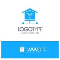 Security Internet Signal Blue Solid Logo with place for tagline vector