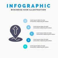 ubicación mapa pascua pin sólido icono infografía 5 pasos presentación antecedentes vector